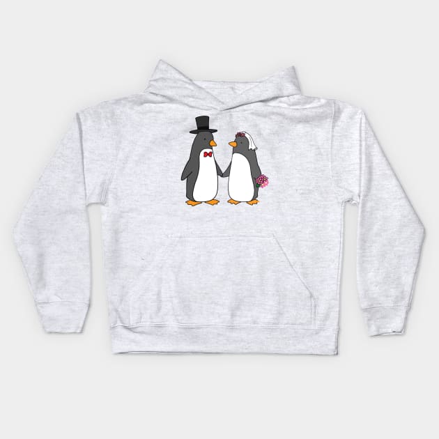 Penguin Wedding Kids Hoodie by Liz Climo